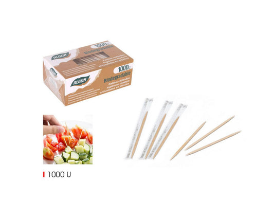 Cocktail Picks Sticks Wrapped Bamboo Wooden box of 1000 Algon