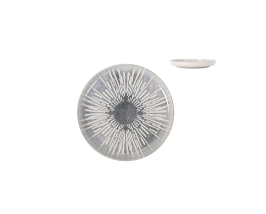 Ivar 15.5cm Side Plate Relief decoration Stoneware Grey Irys design