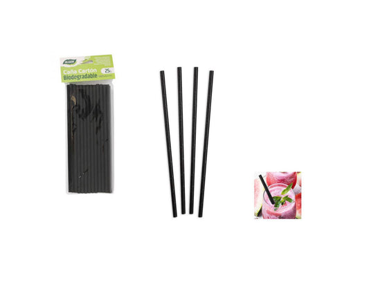 Black Straws Pack of 25 Algon