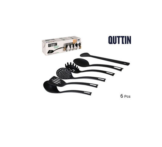 Cooking utensils set Box of 6 Nylon black