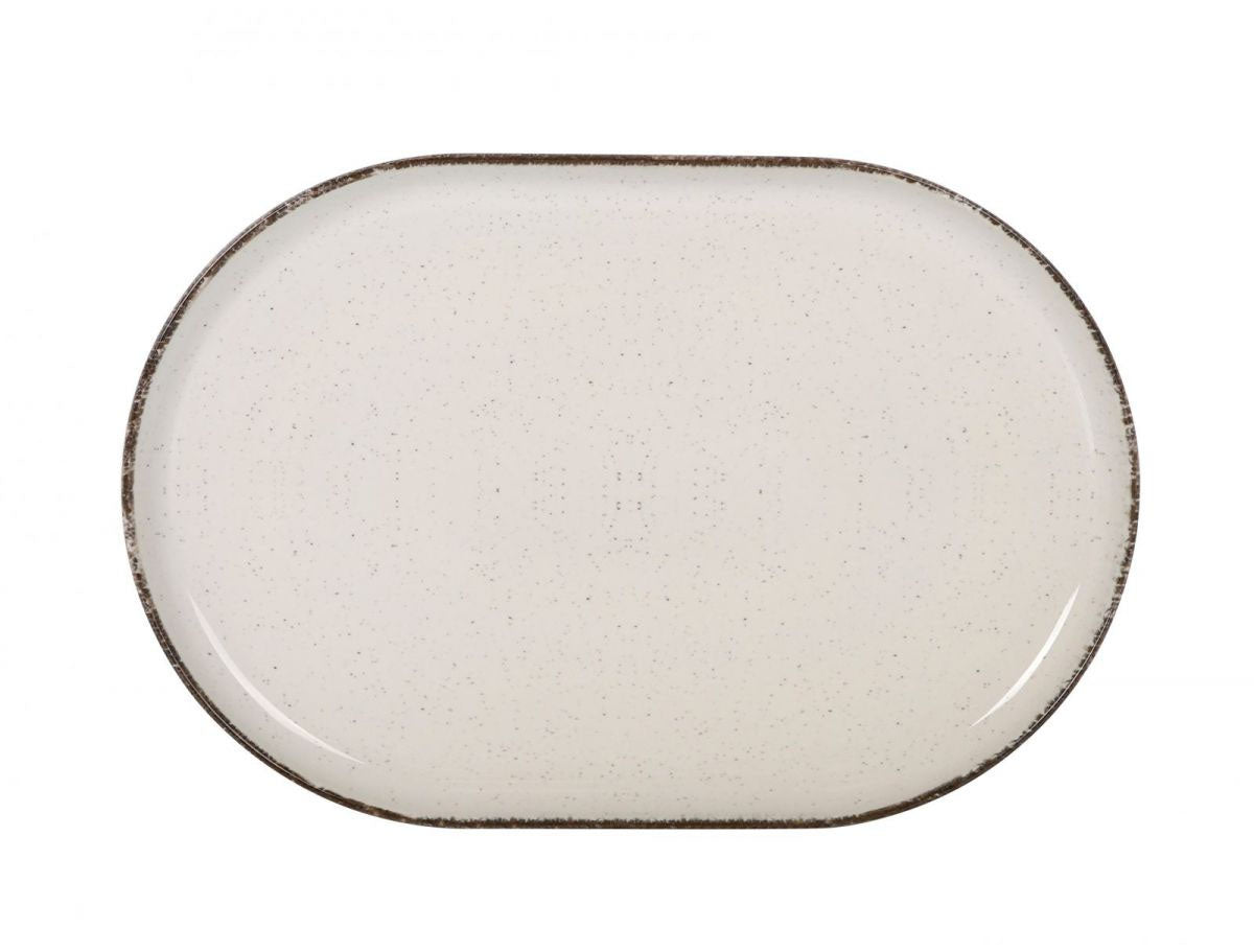 Nordic Anllo Ivory Glossy OVAL 25x15cm Dessert plate