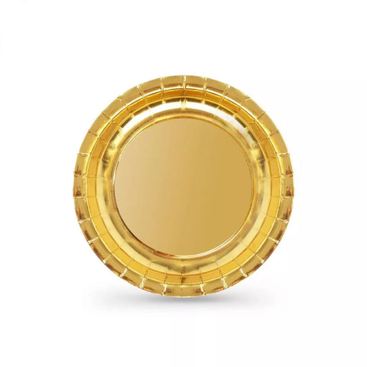 Algon Plates Disposable Biodegradable Gold paper party take away Pack of 10