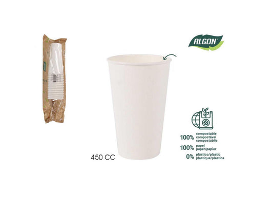 Algon cups Drinking glasses disposable party garden tableware White 450ml Pack of 15