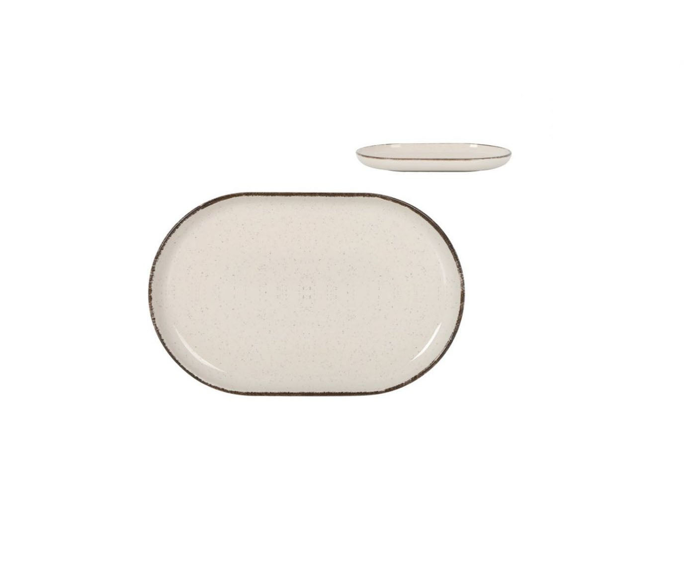 Nordic Anllo Ivory Glossy OVAL 25x15cm Dessert plate