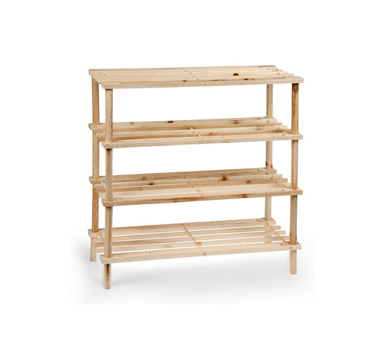 Wooden Shoe Rack 63x26x67cm 4 Levels