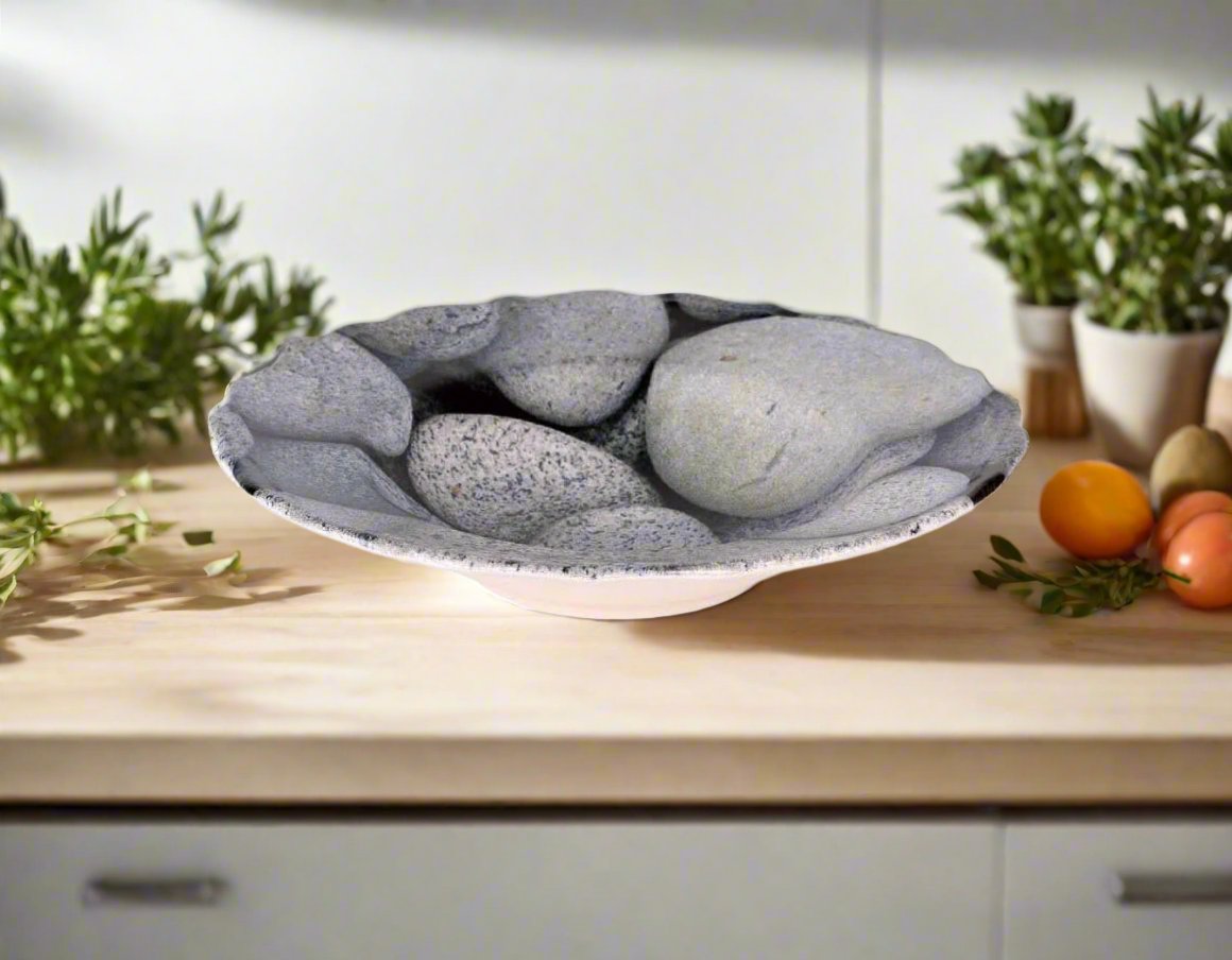 Apolo Irregular shape stones Porcelain 28cm Risotto pasta bowls Assorted designs