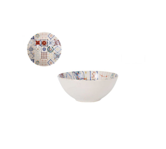 Lore 16cm bowl Stoneware Geometric design multicoloured