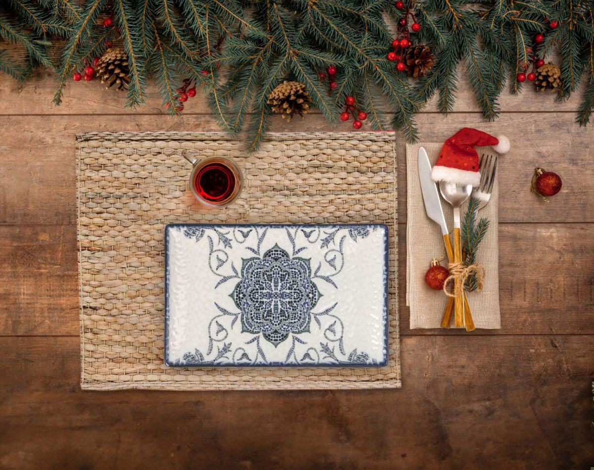 Rosetta rectangular 20x13cm dessert plates