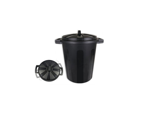 100L black plastic bin waste Rubbish outside garden