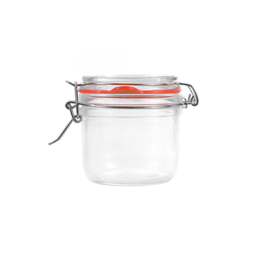 Clip Top Airtight Clear Glass Storage Spice Herb Jam Jars 180ml