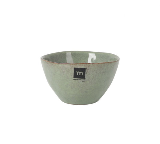 Macarella Green 14.5x8cm Bowl Irregular Shape Stoneware 650ml
