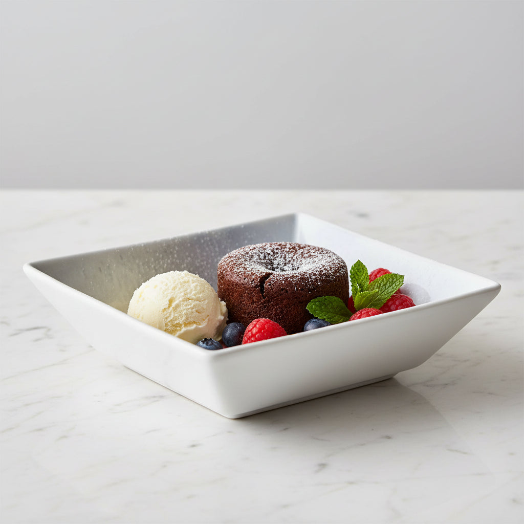 Adhara square bowl 18x18cm Stoneware tapas dish starters desserts