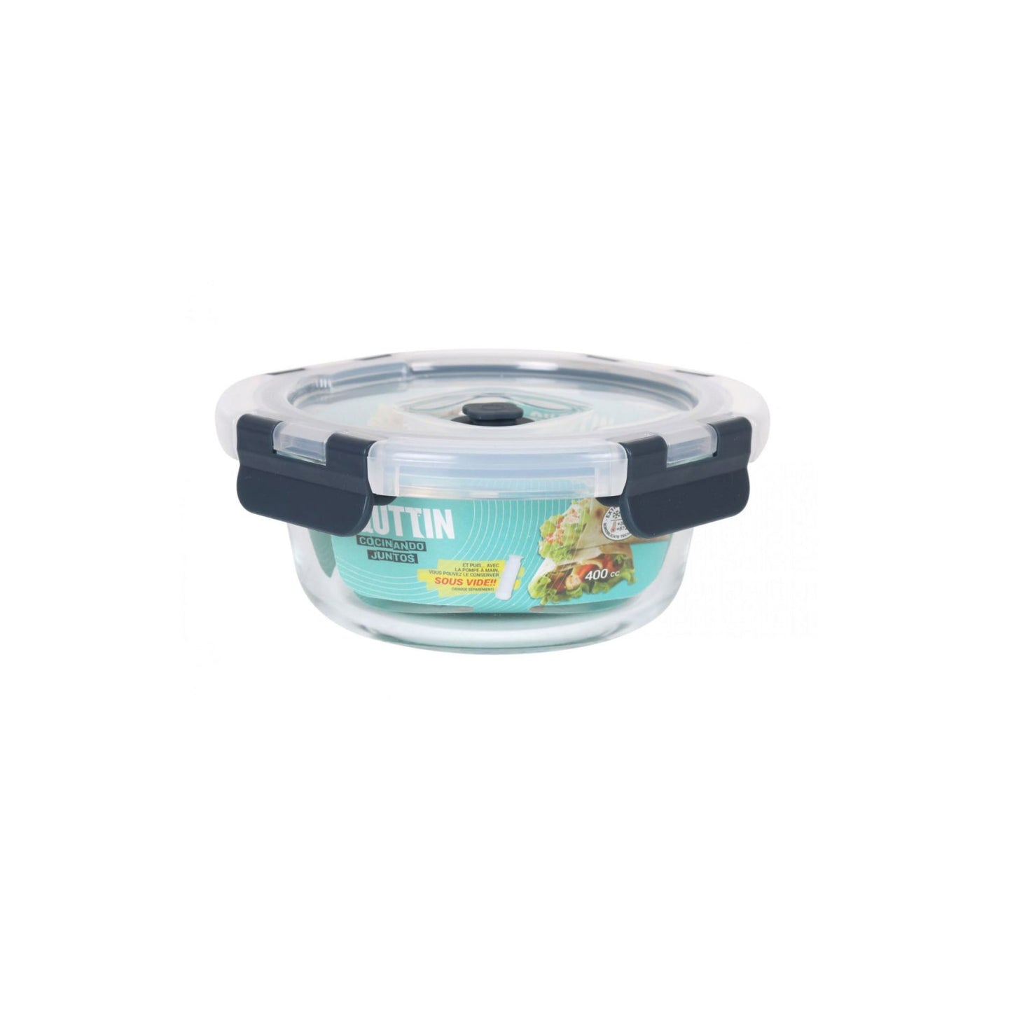 Air vacuum 400ml round food containers kitchen storage pump QUTTIN