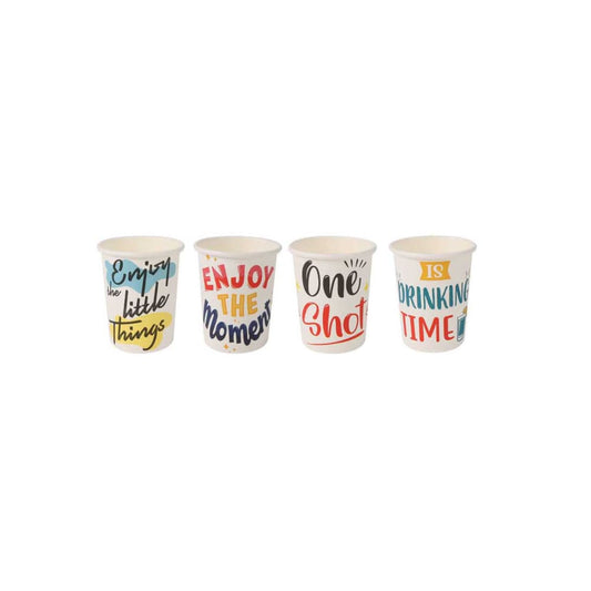 Algon 50ml disposable shot glasses party glasses Assort Messages Pack 40