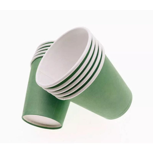 Algon Biodegradable 200ml disposable party glasses Green