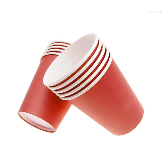 Algon Biodegradable 200ml disposable party glasses Red