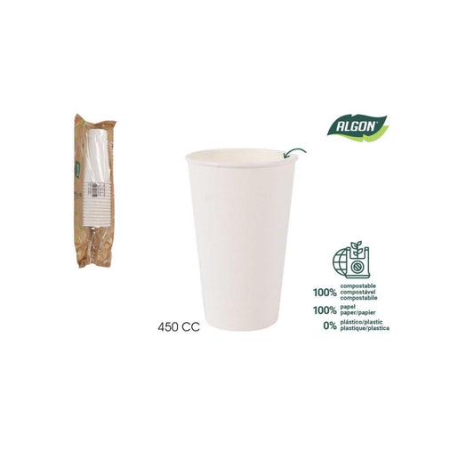 Algon cups Drinking glasses disposable party garden tableware White 450ml Pack of 15