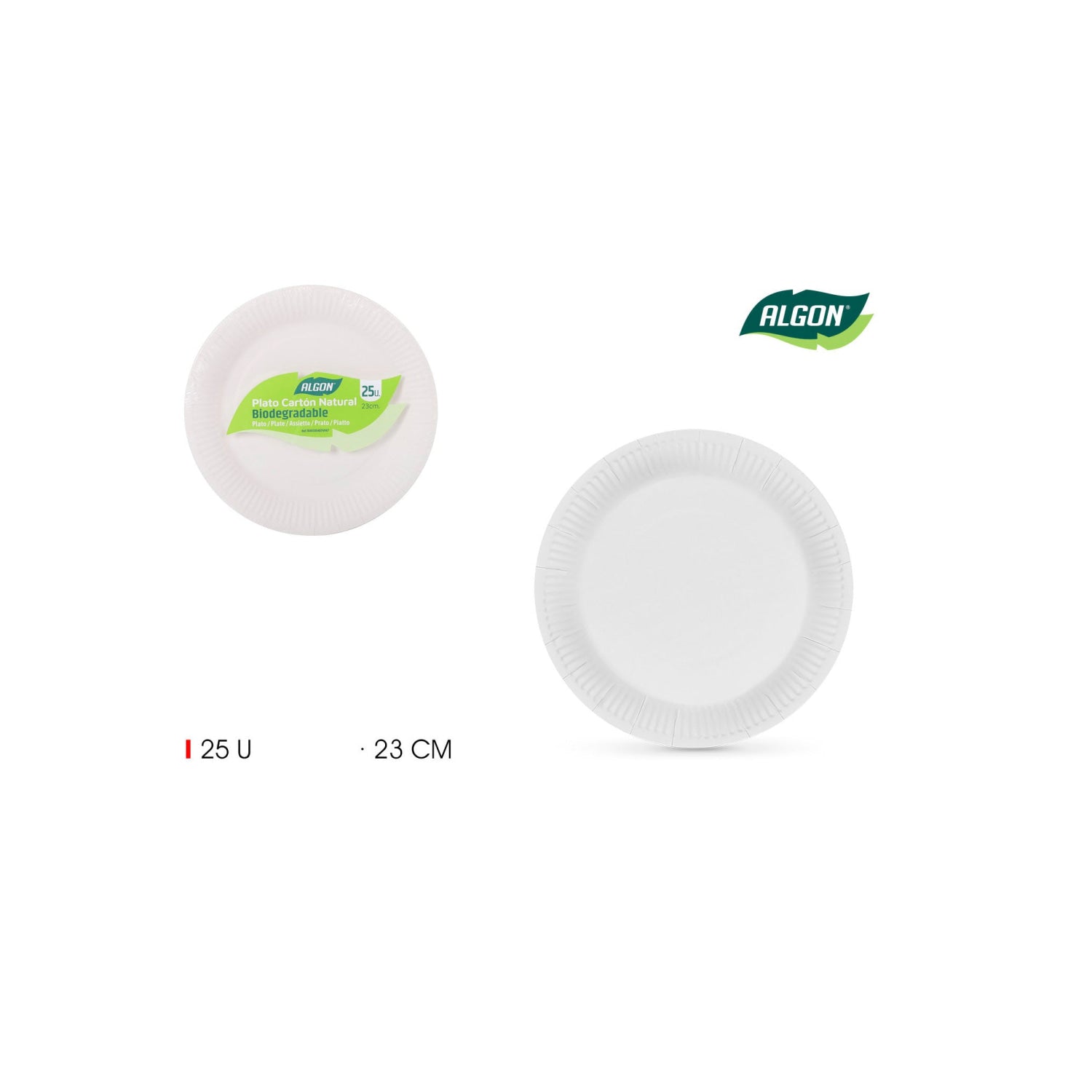 Algon dinner plates white disposable Party Tableware 23cm Pack of 25