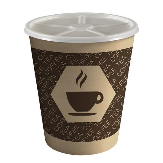 ALGON Disposable Coffe cups with lid 120ml Disposable Recyclable Biodegradable