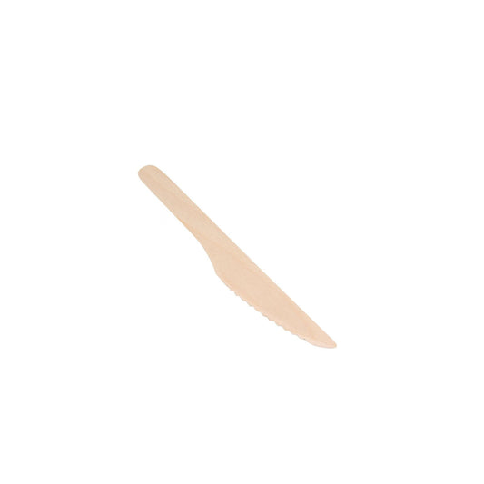 Algon Knives Disposable Biodegradable wooden party take away cutlery Pack of 50