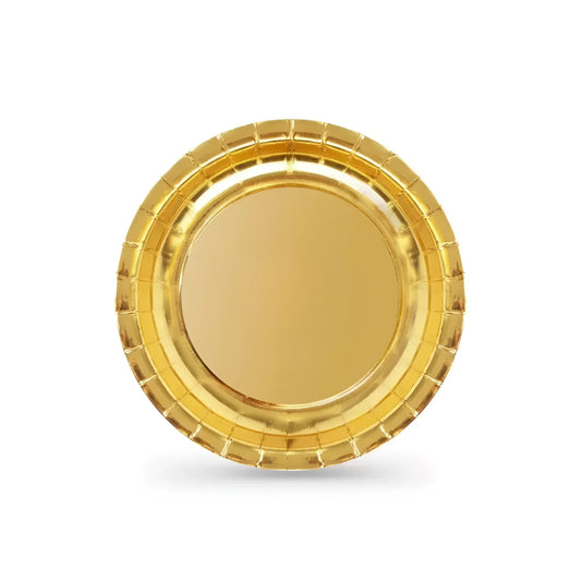 Algon Plates Disposable Biodegradable Gold paper party take away Pack of 10