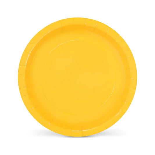 Algon Plates Disposable Biodegradable Yellow paper party take away Pack of 10