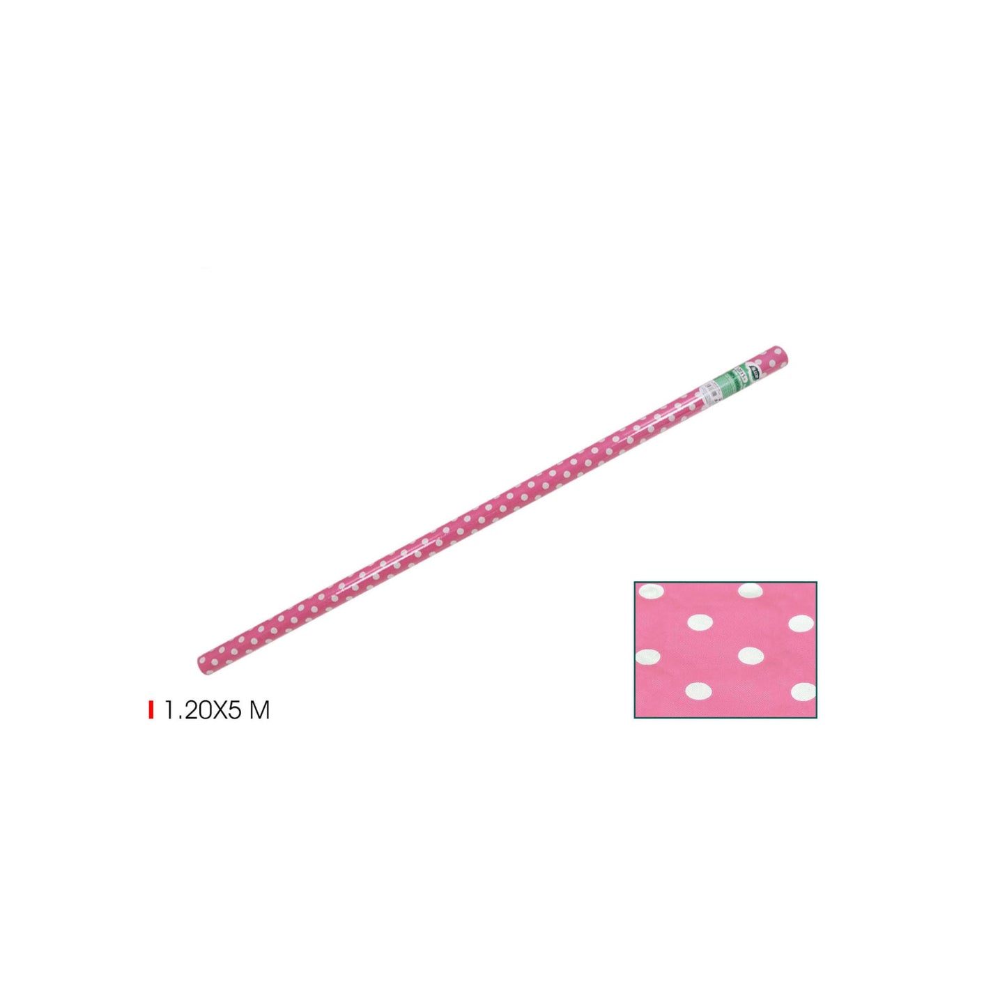 Algon Tablecloth Disposable Pink polka Roll 1.2m x 5m