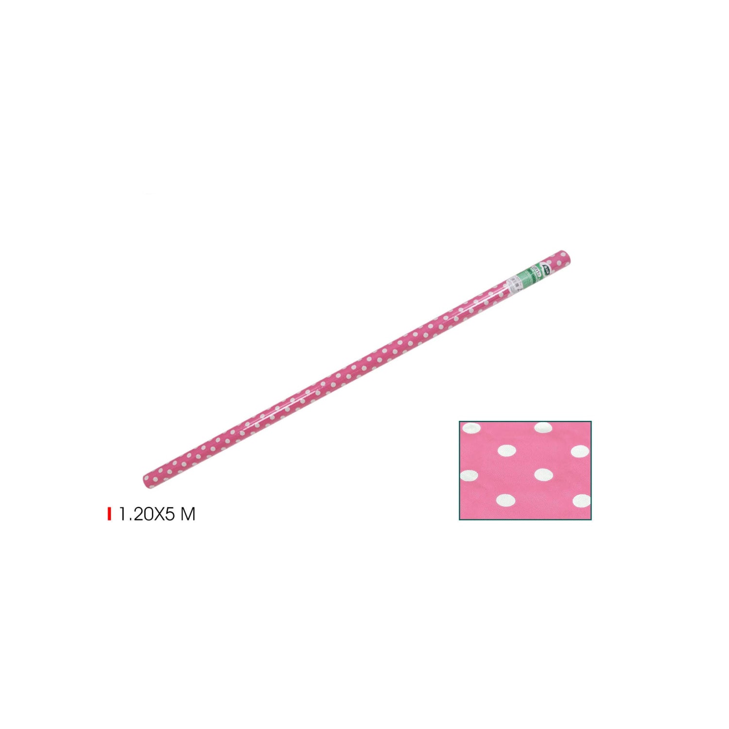 Algon Tablecloth Disposable Pink polka Roll 1.2m x 5m