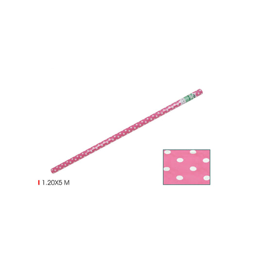 Algon Tablecloth Disposable Pink polka Roll 1.2m x 5m