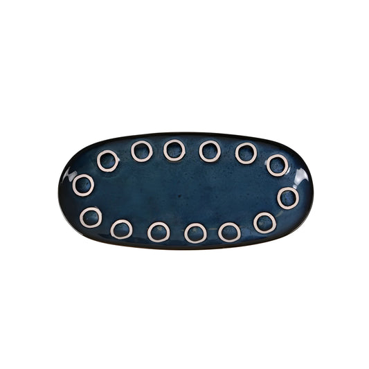 Almudena Blue 25x12cm Dessert plate starters tapas dish