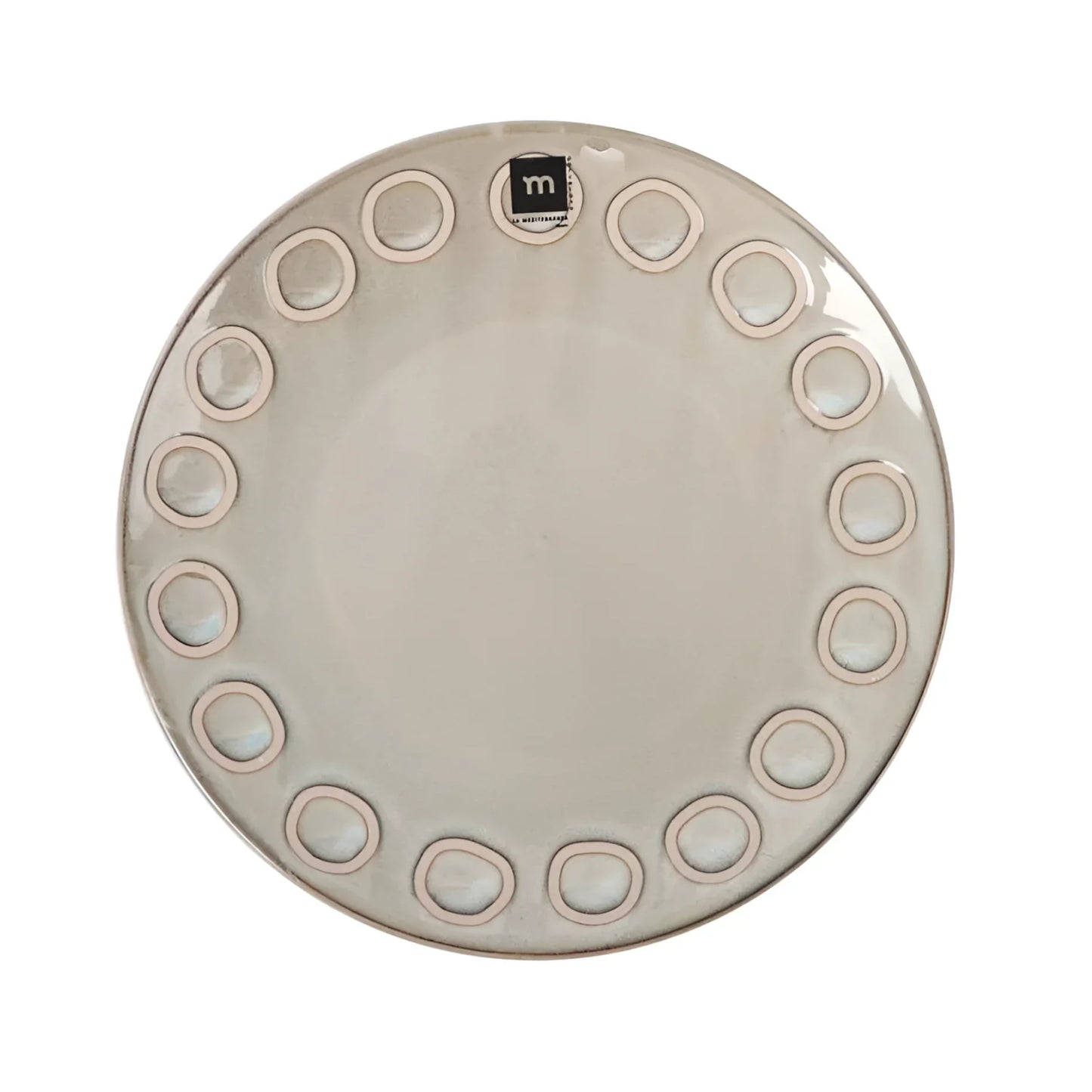 Almudena Grey 27cm dinner plates Embossed Stoneware La Mediterranea