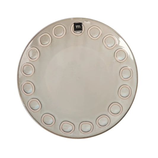Almudena Grey 27cm dinner plates Embossed Stoneware La Mediterranea