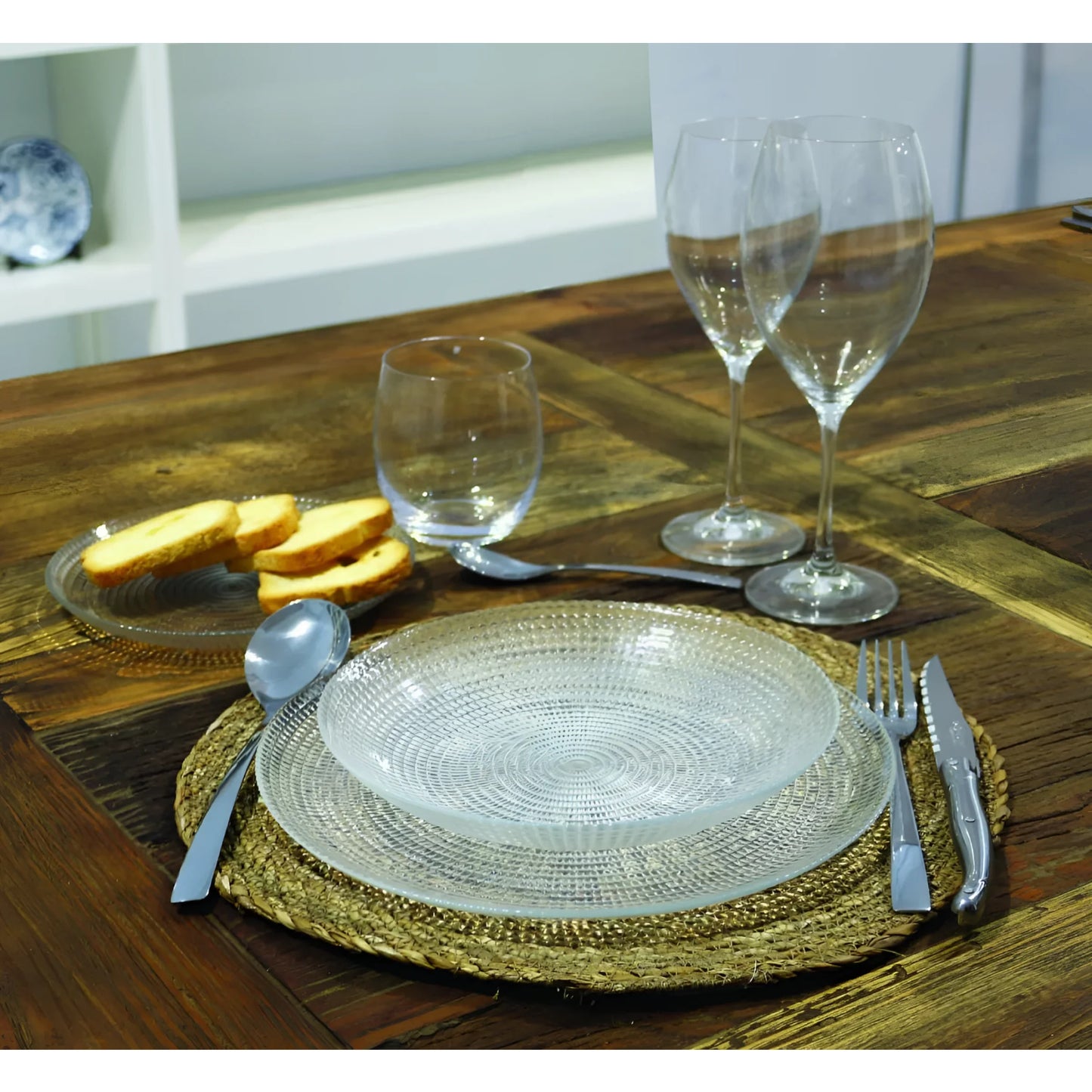 Andra Hand Made glass made dessert plate 19cm La Mediterranea