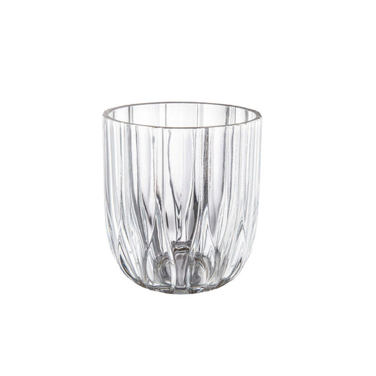 Ariza clear 270ml ribbed glass tumbler