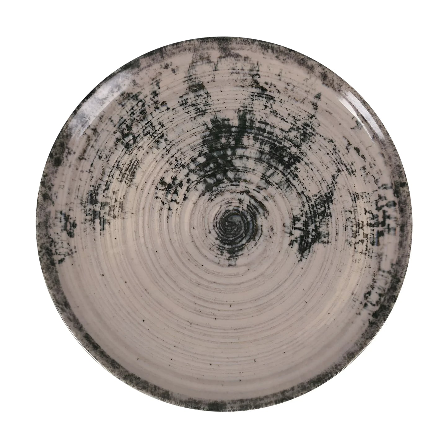 Round textured ceramic plate from Aspe Montecarlo Grey Matt 26cm dinnerware collection