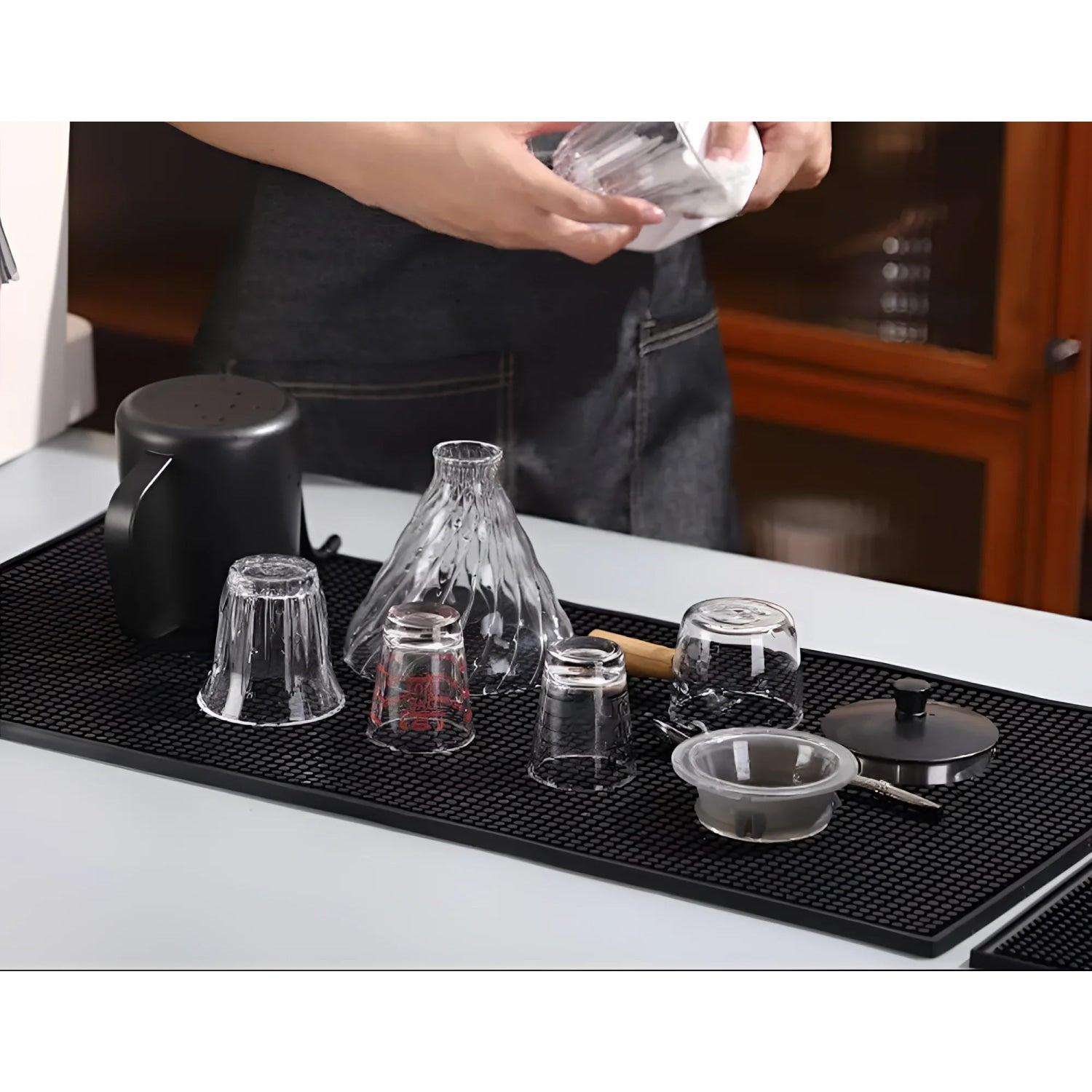 Bar Matt Rubber 45x30cm black extra anti slip Flexible waterproof