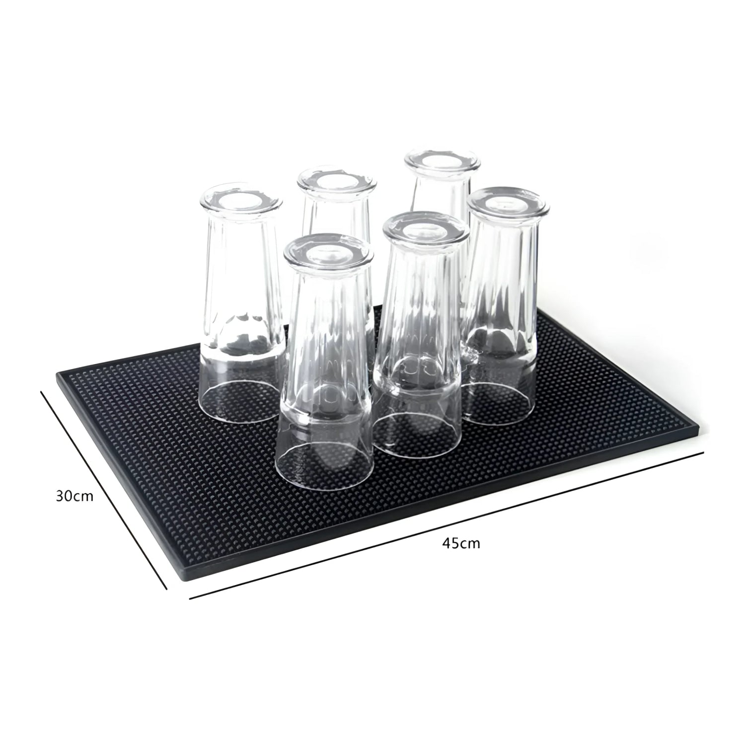 Bar Matt Rubber 45x30cm black extra anti slip Flexible waterproof