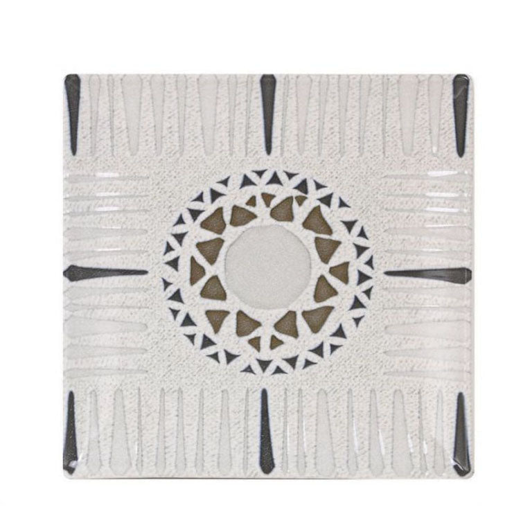 Square decorative tile with geometric pattern for Barroc Square 18x18cm dessert side plates