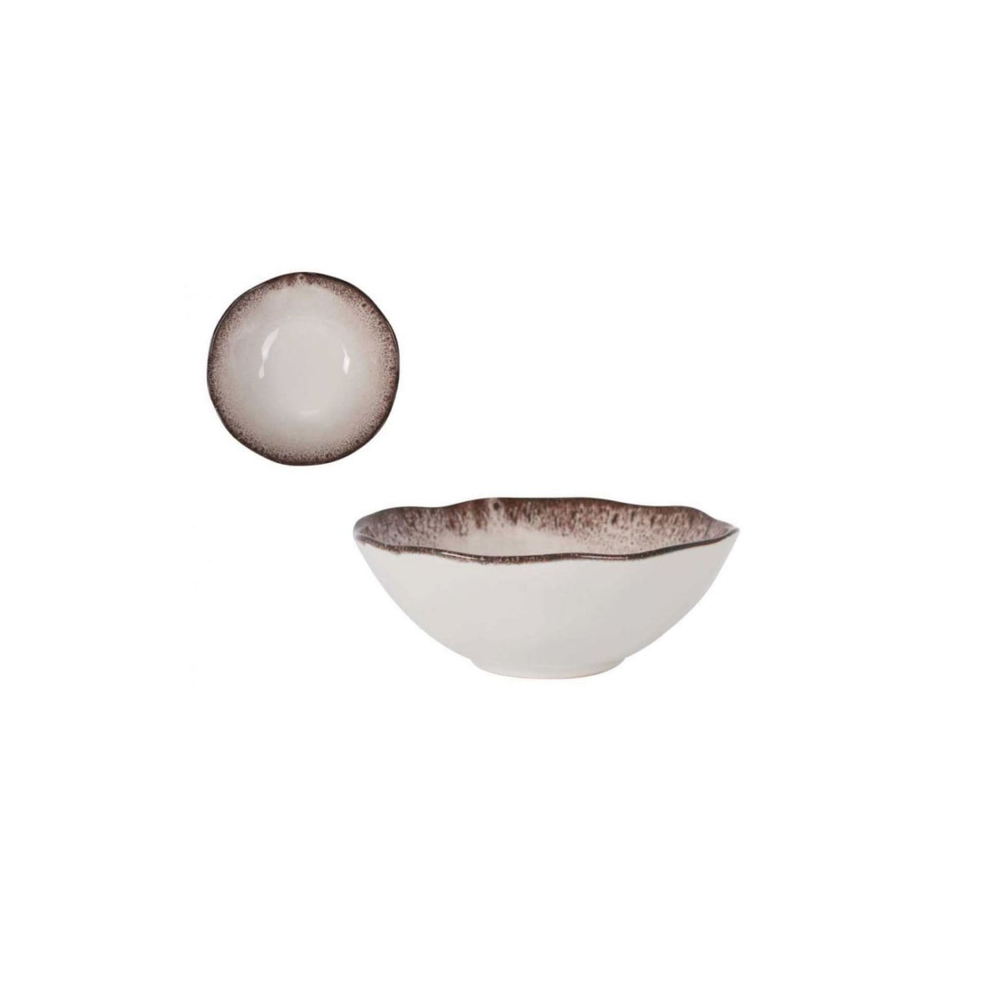Barx Iberica irregular shape 16cm bowls Brown white ceramic kitchen cereal bowl