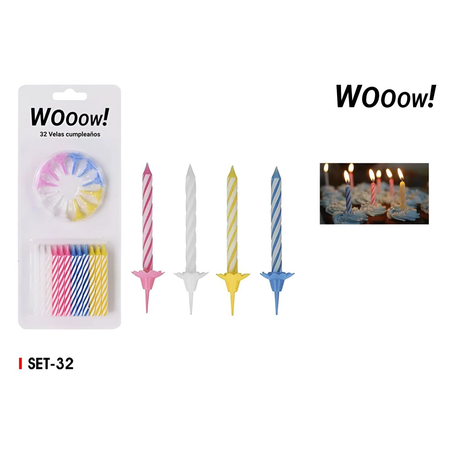 Birthday Candles pack 32 Multicolour