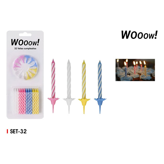 Birthday Candles pack 32 Multicolour