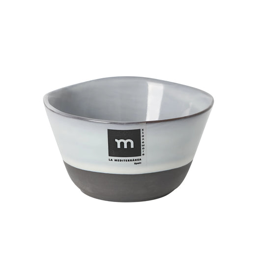 Sleek black clay 10x5.1cm irregular stoneware bowl ramekin by La Mediterranea, 200ml
