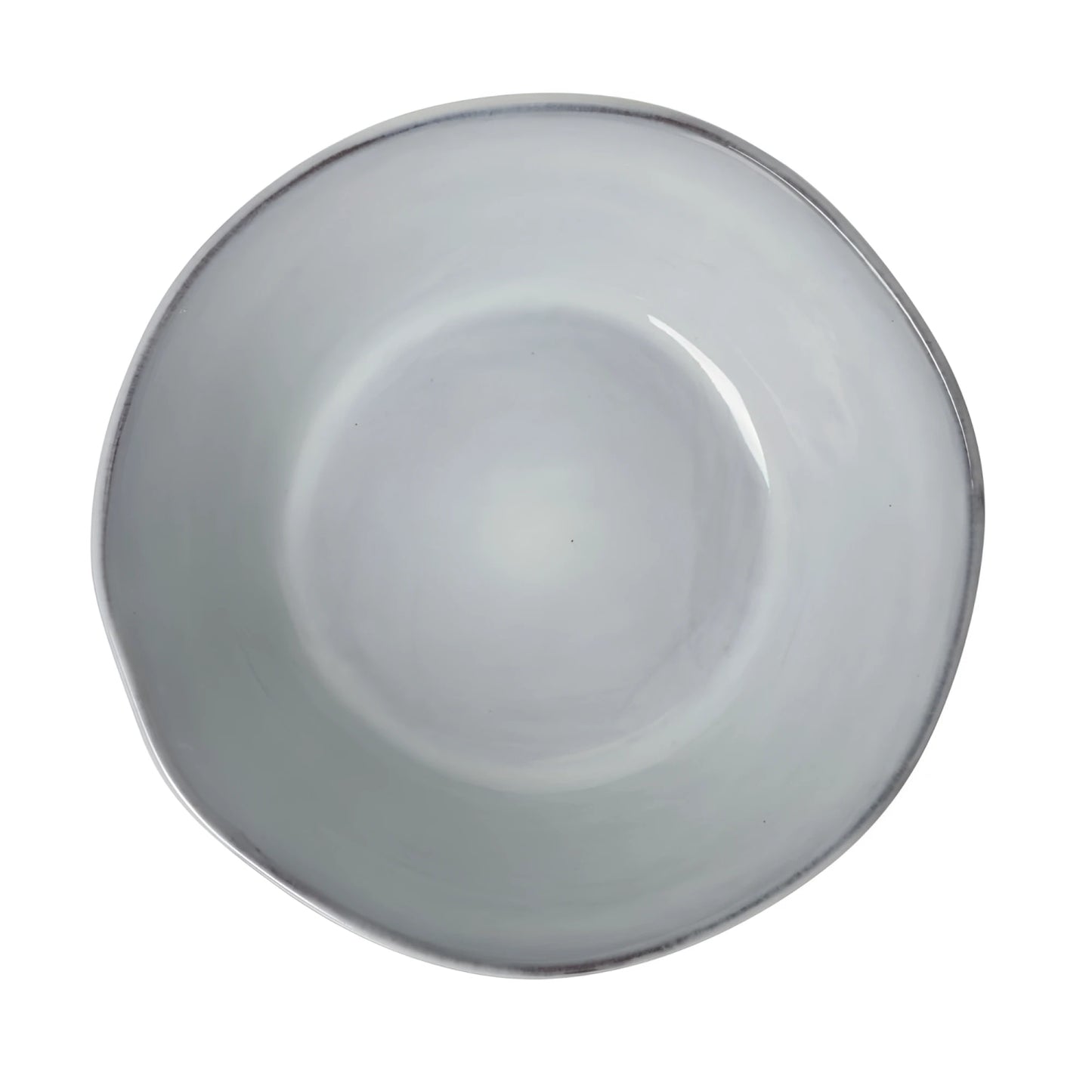 Black Clay 21x4cm irregular stoneware pasta bowl, minimalist gray matte ceramic