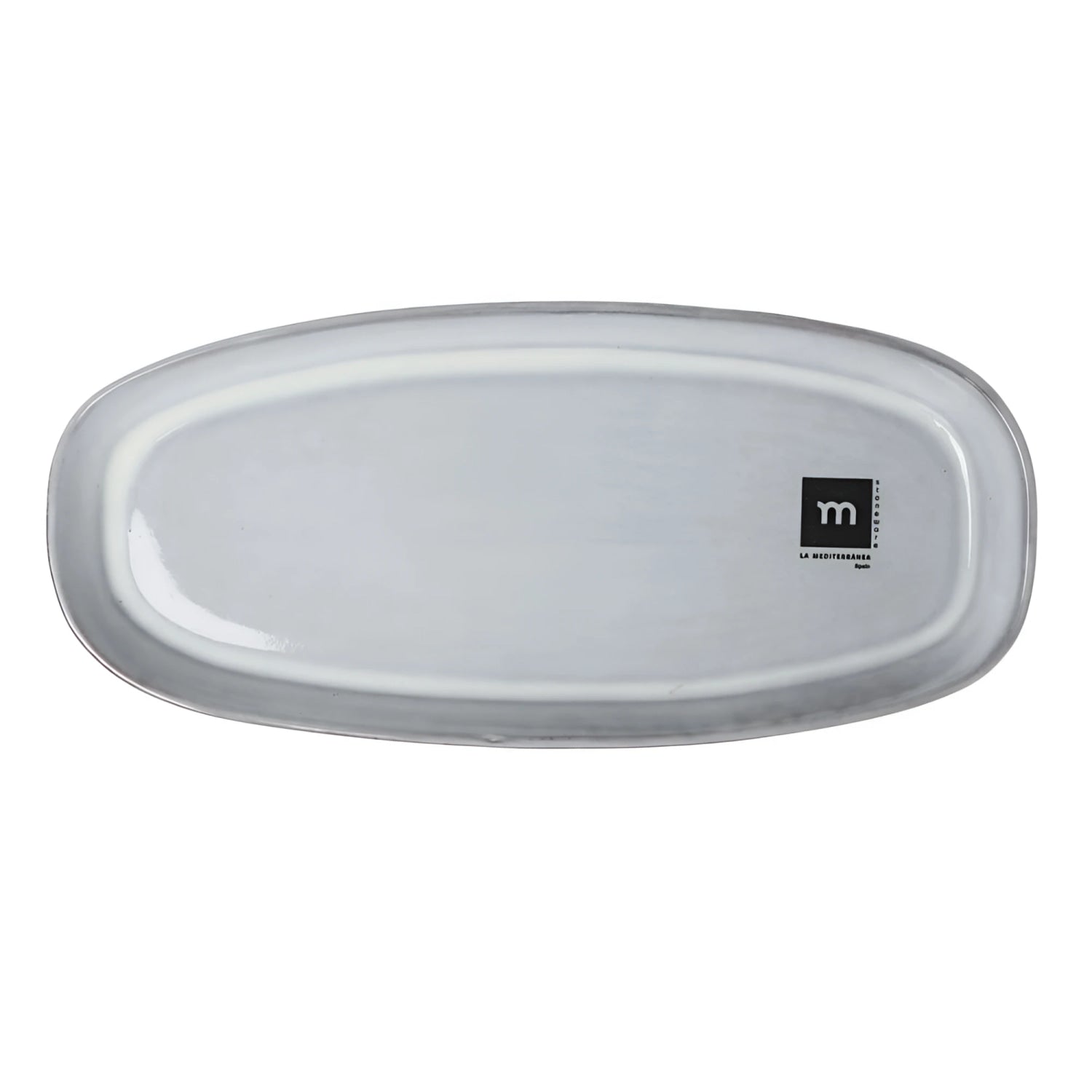 Black Clay 24.5x11.2cm oval white ceramic dessert plate, irregular shape