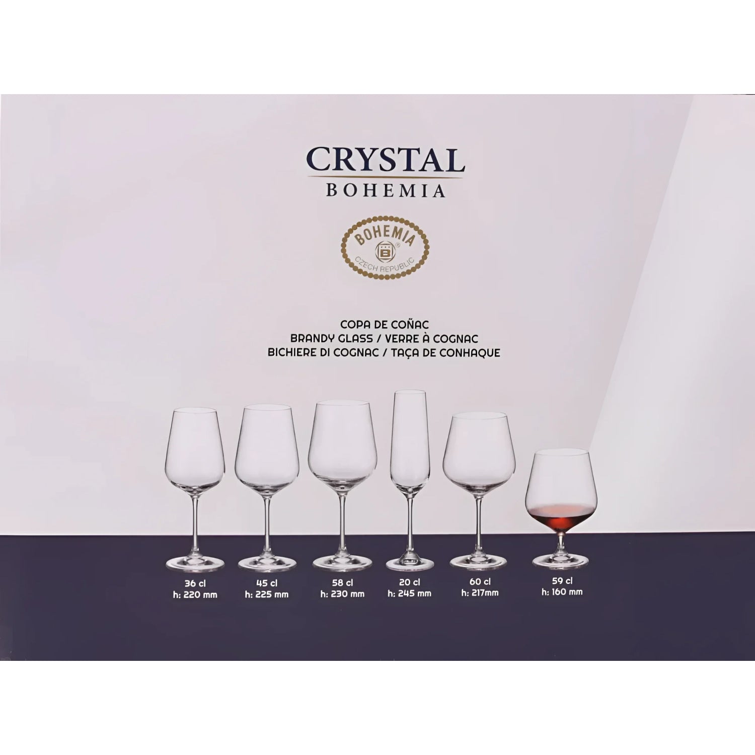 Bohemia Crystal Brandy cups glasses 590ml SIRA