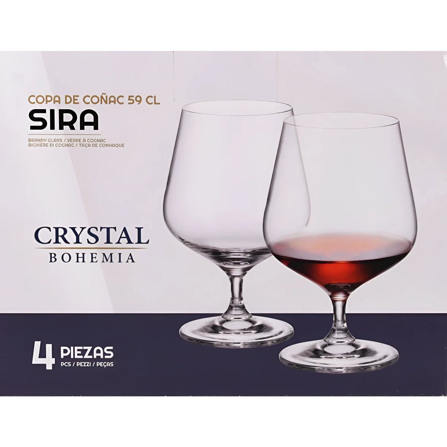 Bohemia Crystal Brandy cups glasses 590ml SIRA