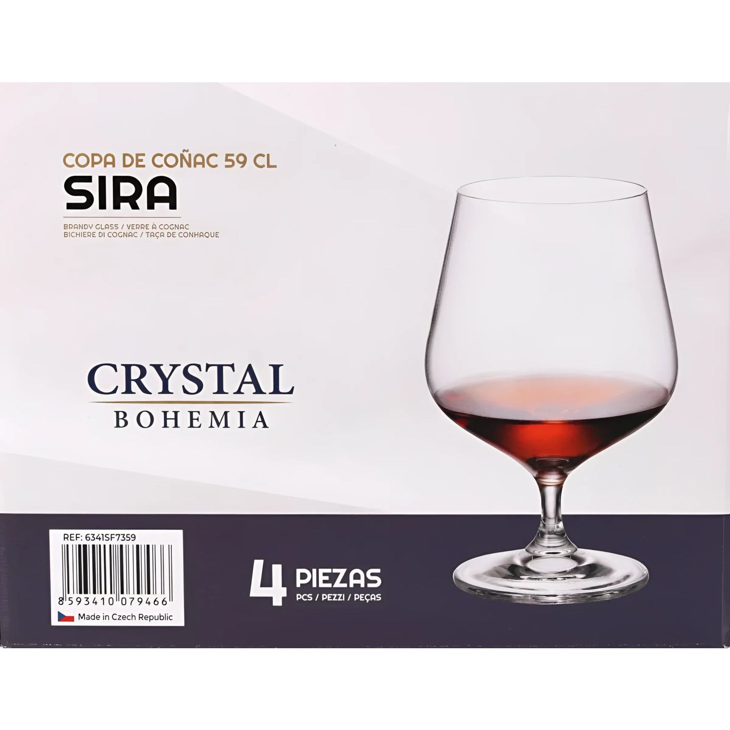 Bohemia Crystal Brandy cups glasses 590ml SIRA
