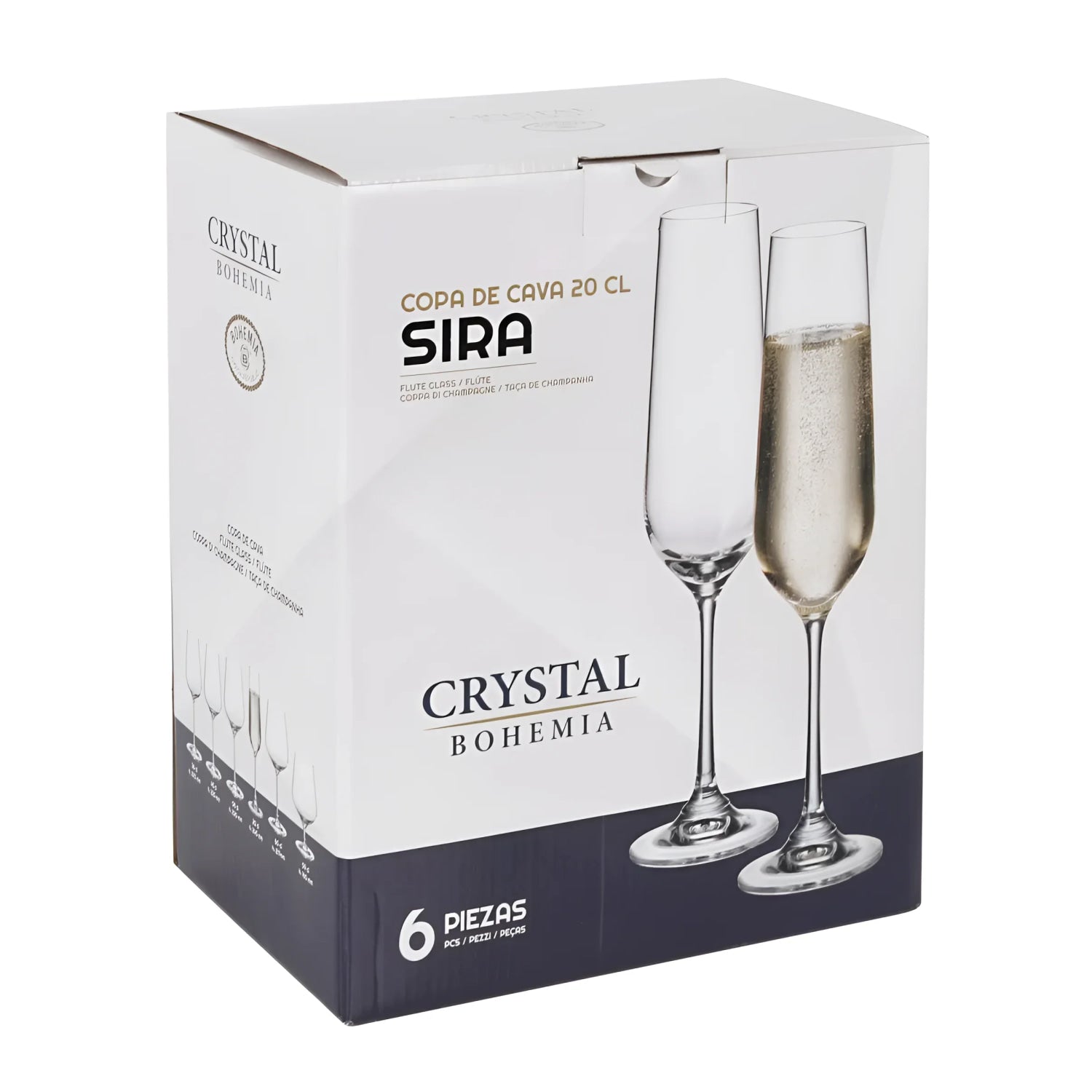 Bohemia Crystal champagne flutes prosecco glasses 200ml SIRA