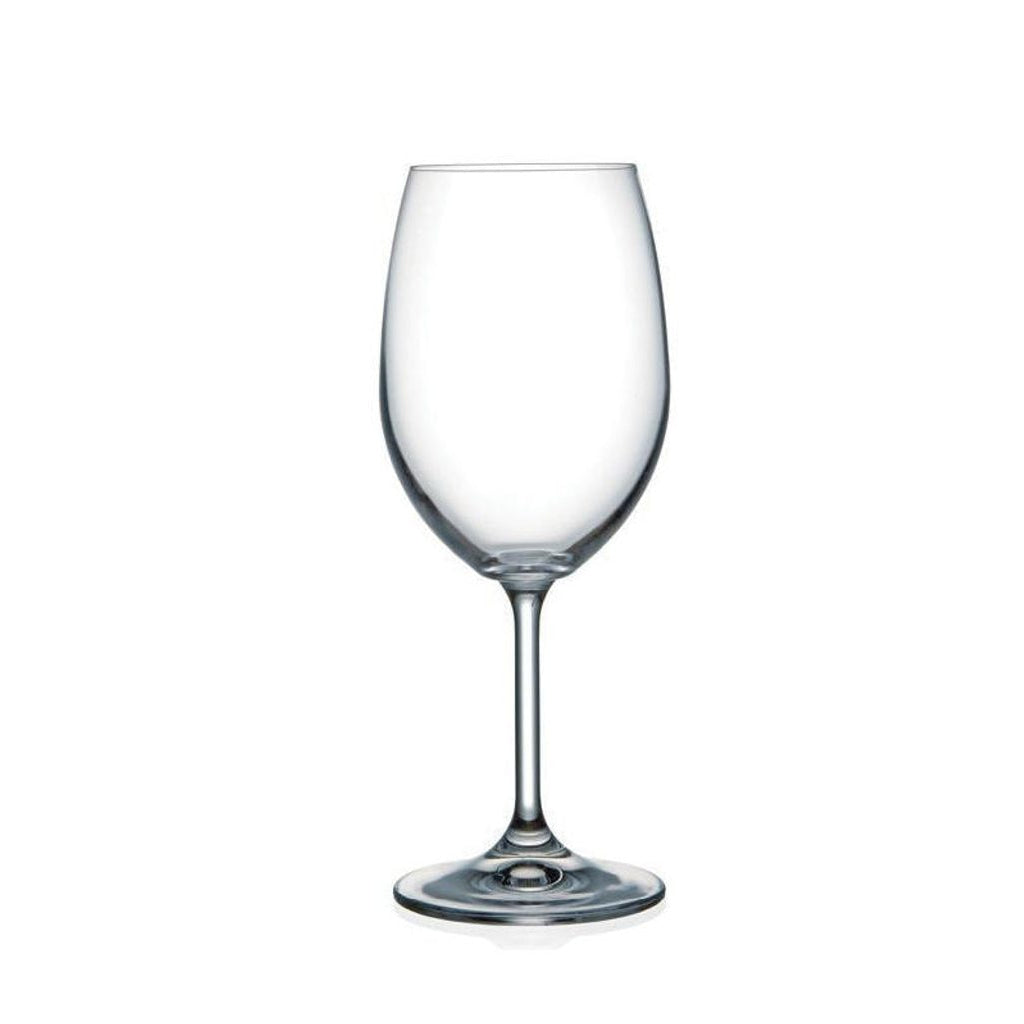 Empty clear glass wine goblet from Bohemia Crystal Lara for red and white wines