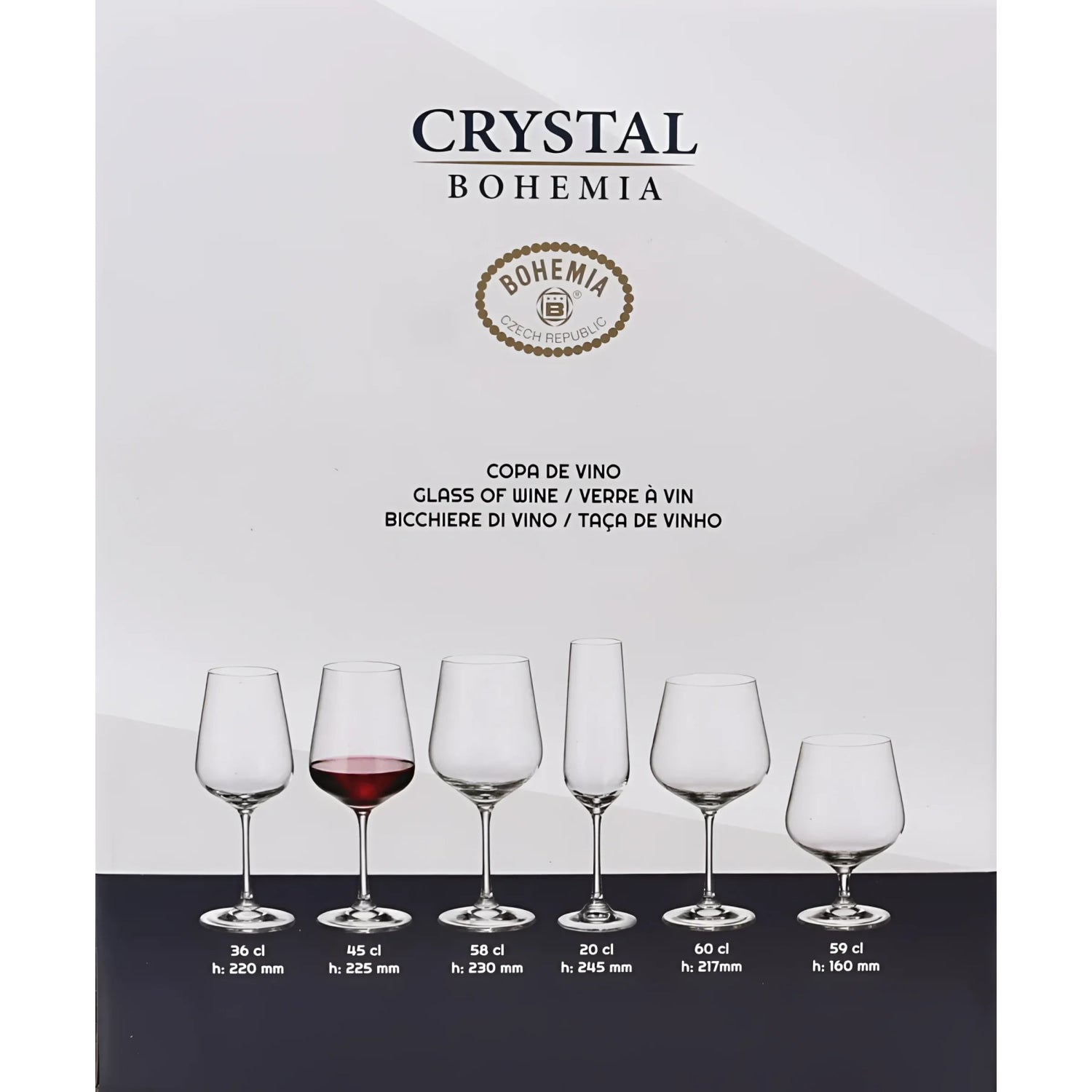 Bohemia Crystal Red white wine glasses 450ml SIRA